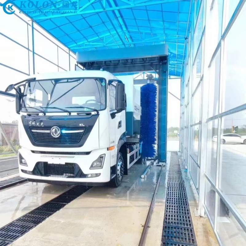 نظام غسل الحافلات الكهربائية الموفرة للمياه مع استهلاك 80L / سيارة للمياه عن طريق التحكم في PLC