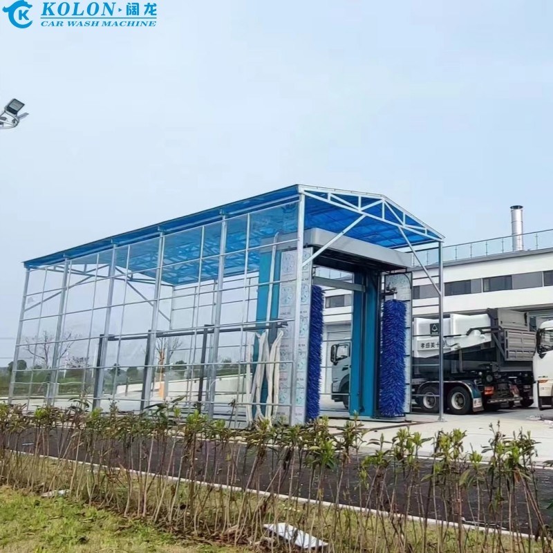 نظام غسل الحافلات الكهربائية الموفرة للمياه مع استهلاك 80L / سيارة للمياه عن طريق التحكم في PLC