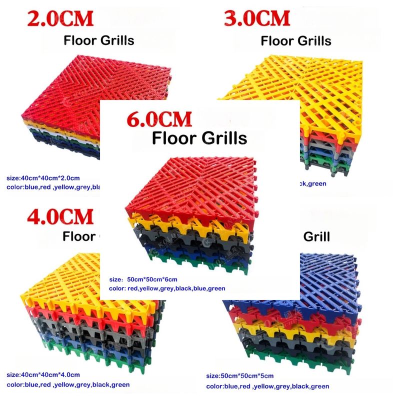 بلاستيك PP متداخلة أرضية المرآب 2.0cm 3.0cm 4.0cm 5.0cm 6.0cm